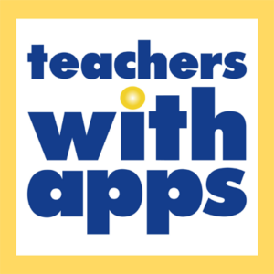 teacher with app logo