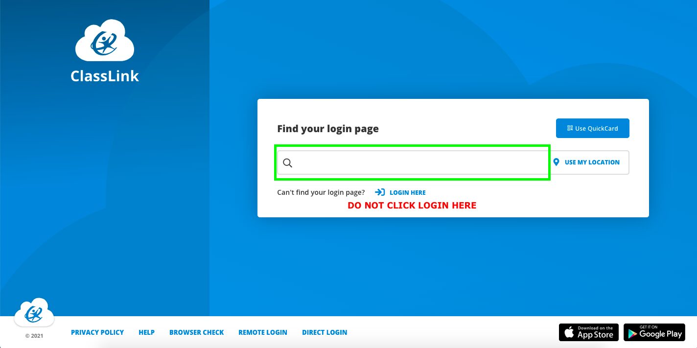 ClassLinkLoginPage