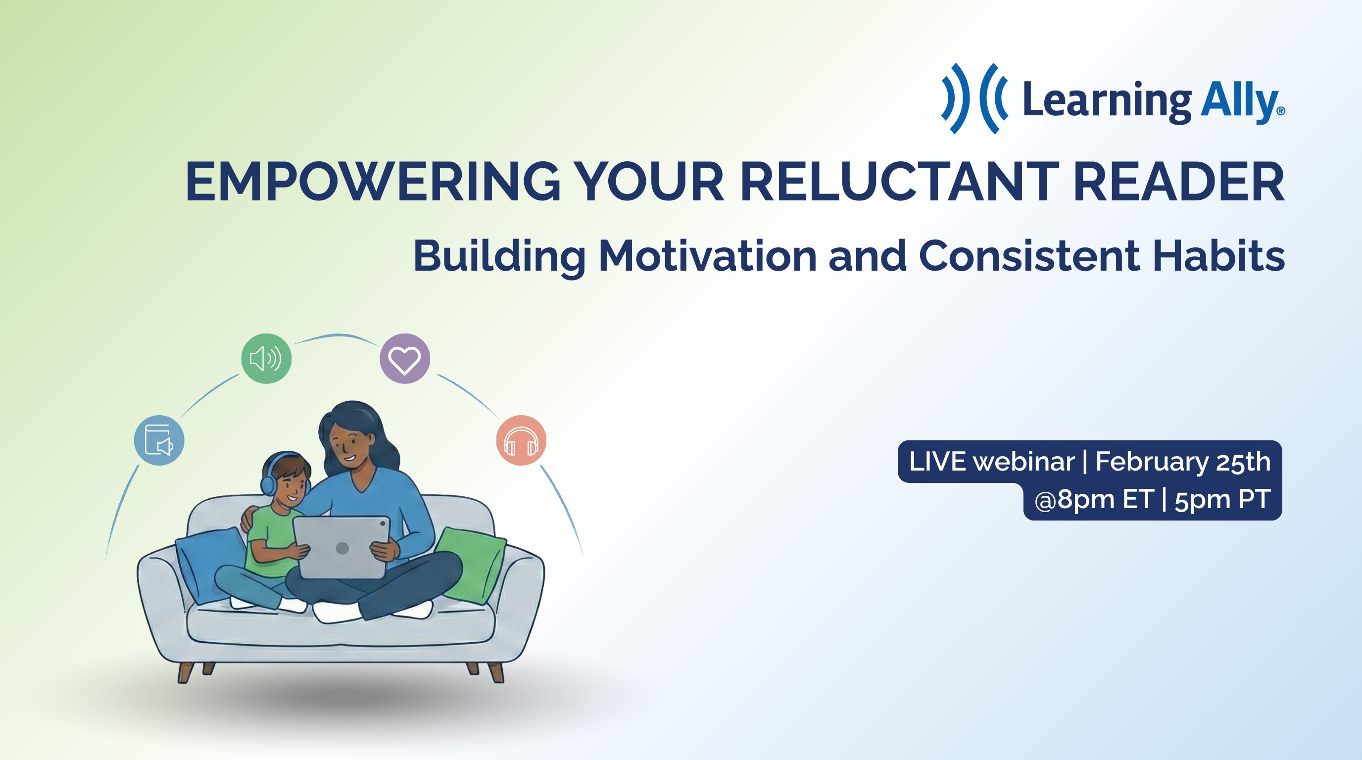 Promotional banner for the Learning Ally webinar 